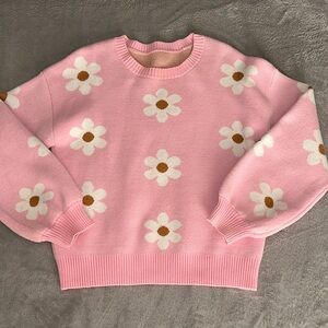 Pink Floral Sweater